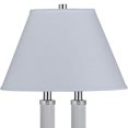 thumbnail image 2 of Benjara BM223650 120W Metal Desk Lamp with Fabric Conical Shade & Ribbed Body, White, 2 of 5
