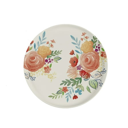 Evergreen 10.5" Melamine Dinner Plate, Floral Essence