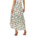 thumbnail image 3 of INSPIRE CHIC Floral Chiffon Skirt for Women's High Waist Ruffle Hem Tiered Skirt XS White, 3 of 5
