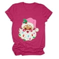 thumbnail image 4 of larppty Santa Face Printed Retro Christmas Xmas Holiday T-Shirt for Women (Hot Pink, 3XL), 4 of 6