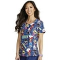 thumbnail image 7 of Tooniforms Scrubs Top For Women Rounded Print V-Neck TF786, 7 of 7