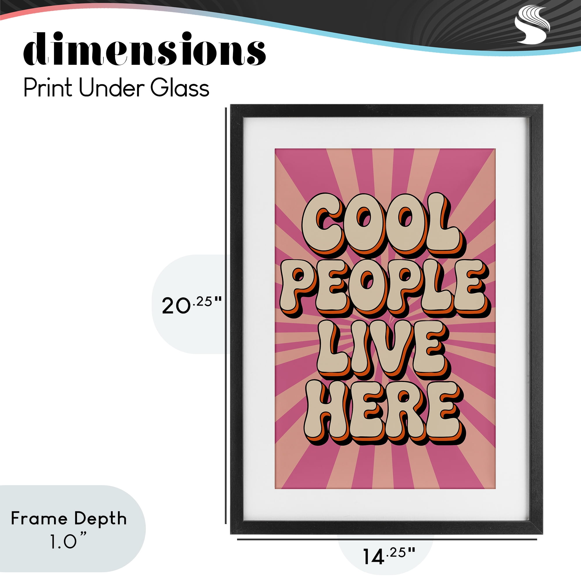 Stupell Industries Groovy Cool People Live Here Black Framed Print Under Glass, design by Andreas Magnusson