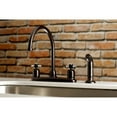 thumbnail image 2 of Kingston FB795ZXSP Millennium Two-Handle 4-Hole 8" Centerset Kitchen Faucet with Side Sprayer in Oil Rubbed Bronze, 2 of 5