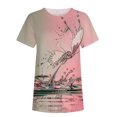 thumbnail image 3 of Hauts pour Femmes Col Rond Imprimé Tournesol Papillon Manches Courtes T-Shirt d'Été pour Femmes, 3 of 4