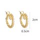 thumbnail image 2 of Pendientes de tuerca de oreja de mujer brillar chapado en oro real, 2 of 5