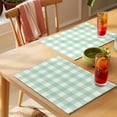 thumbnail image 4 of Light Green Buffalo Check Plaid Placemats Set of 4 Farmhouse Style Place Mats Table Mats Kitchen Dining Home Outdoor Party Table Decoration, 4 of 9