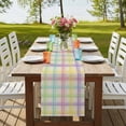 thumbnail image 4 of Table Runners 90 Inches Long Dress Scarves, Colorful Grid Plaid Farmhouse Coffee/Dining/Kitchen Table Runner for Living Room, Country Vintage Simple Geometric 13x90 Inch, 4 of 9