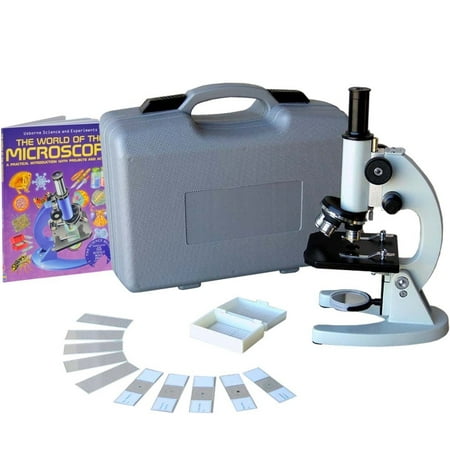 AmScope 40x-1000x Student Metal Compound Microscope with ABS Case, 10pc Slides & Book (Best Compound Microscope Brands)