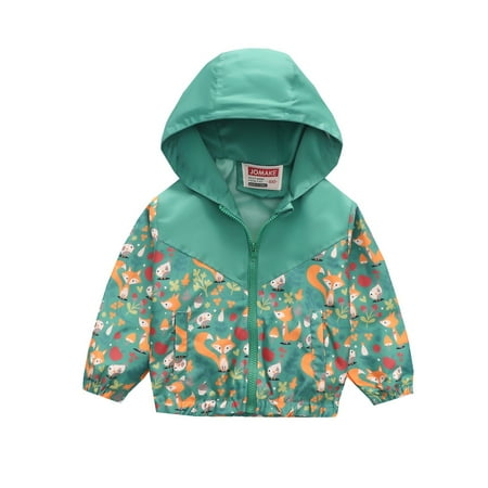 

Qufokar Girls Dress Jacket Coats And Jackets for Kids Toddler Kids Baby Boys Girls Cartoon Rainbow Camouflage Zip Windproof Jacket Hooded Trench Lightweight Kids Coats Windbreaker Casual Out