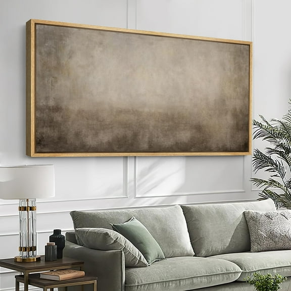 IDEA4WALL Extra Large Framed Canvas Print Wall Art Abstract Neutral Ombre Minimalist Gradient Fine Art Impressionism Illustrations Oversized Artwork Relax/Calm for Room Decor - 60"x30"