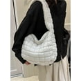 thumbnail image 3 of Kukuzhu Puffer Tote Bag Women Quilted Large Shoulder Bags Puffy Bubble Hobo Pleated Purse Nylon Padding Cloud Crossbody Bag 2023, 3 of 6