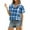 Sky blue, variant on Women Short Sleeve Button Down Plaid Print Casual Blouses Tops