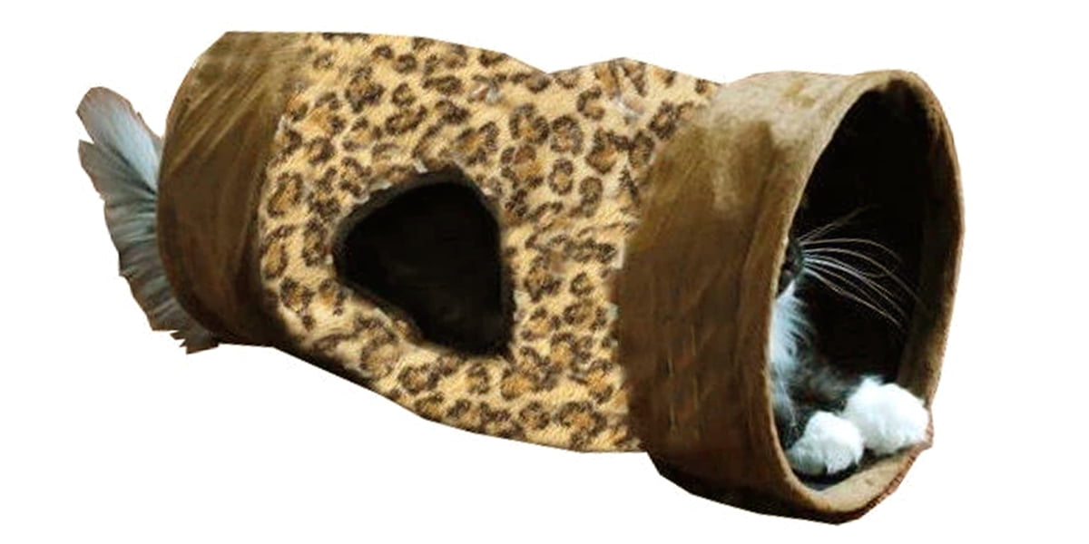 leopard print cat tunnel