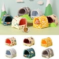 thumbnail image 2 of Hamster Hammock Bed Toy Small Hideouts House Lovely Print Bed Habitat Decors for Small Pet, 2 of 9