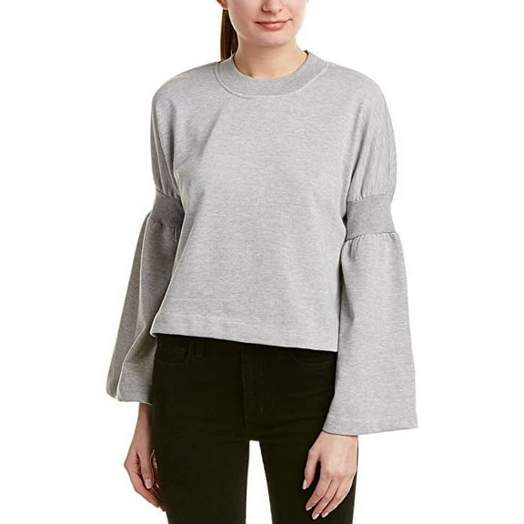 Romeo and Juliet Couture HEATHER GREY Women's Bell Sleeve Sweatshirt, US Small