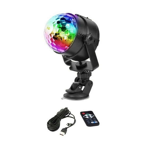 Luz de discoteca Control remoto RGB 3W Luz estroboscópica Activada por sonido Proyector de coche Fiesta ajustable Lámpara de escenario de música interior al aire libre Jumpingount HA009643-00B