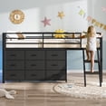 thumbnail image 2 of Twin Loft Bed with 9 Storage Drawers and 2 Storage Shelves, Low Loft Bed Twin Size with LED Lights,Stairs,Metal Bed with Safety Guardrail,Space Saving,No Box Spring Needed, Black, 2 of 8