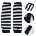 thumbnail image 3 of Pair of Striped Arm Warmer Knit Fingerless Gloves, 3 of 7
