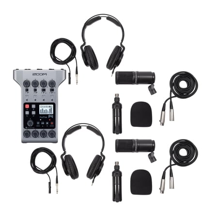 UPC: 0196271669944 | Zoom PodTrak P4 Portable Multitrack Recorder Bundle with ZDM-1 Podcast 2-Pack