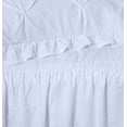thumbnail image 4 of Chezmoi Collection Aria 3-Piece Pintuck Ruffle Skirt Bedspread Set, Soft Lightweight French Country Chic Farmhouse Pinch Pleat Crinkled Texture Microfiber Bedding, Queen, White, 4 of 8