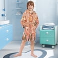 thumbnail image 5 of FORMRS Niños Bathrobe Unisex Hooded Robe Soft Plush Pajamas Sleepwear, Size 2-3T, Abstract Orange Flowers, 5 of 7