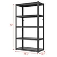 thumbnail image 3 of IKIMI 5-Tier Metal Storage Shelves for Garage, 16" D*36" W*72" H, Black, Assembly Required, 3 of 6