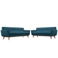thumbnail image 2 of Modway Engage Ensemble de Canapé Moderne en Tissu 2 Pcs avec Causeuse en Bleu Azur, 2 of 6
