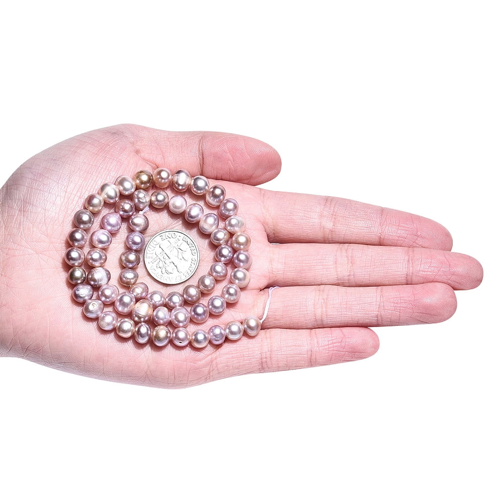 Natural Cultured Freshwater Pearl Beads Strands Potato Plum 5.5~8.5x5.5~6.5mm Hole: 0.6mm 57~59pcs/strand 13.58~13.78 inch(34.5~35cm)