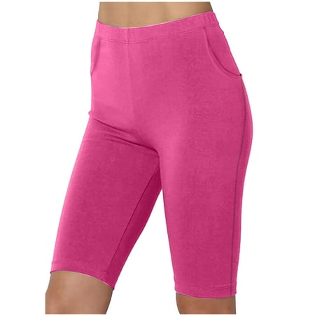 Summer Savings Clearance Mrasaso Womens Shorts Biker Shorts for Women with Pockets High Waisted Tummy Control Workout Yoga Running Gym Tennis Shorts