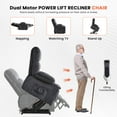thumbnail image 6 of HSUNNS Recliners Lift Chair for Elderly, Upgrade Dual Motor Large Power Cotton Recliner Chair with Massage and Heat for Living Room, Single Sofa with Cup Holder & USB, Lay Flat Up to 180°, Grey, 6 of 12