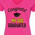 thumbnail image 4 of Inktastic Congrats My Dad Graduated with cap Women's V-Neck T-Shirt, 4 of 5