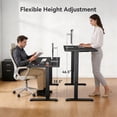 thumbnail image 2 of CHITOOMA Glass Top 48" x 24" Electric Standing Desk with Drawer, Height Adjustable Sit Stand Desk for Home Office, Black, 2 of 8