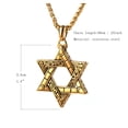 thumbnail image 2 of HZMAN Magen Star of David Pendant Necklace Women Men Chain Silver Stainless Steel Israel Necklace (Gold), 2 of 6