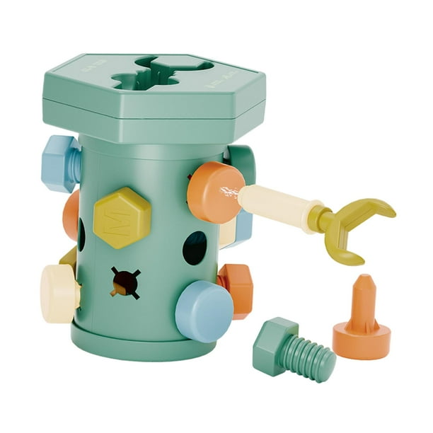 Juego de tuercas y tornillos Hugo Juguetes educativos bloques de construcción Montessori Verde