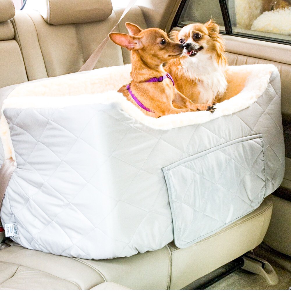 Snoozer Lookout II Dog Car Seat with Storage Tray, Large, Khaki 