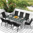 thumbnail image 2 of Costway Set of 4 Patio Dining Chairs Stackable Armrest Space Saving Garden Black, 2 of 8