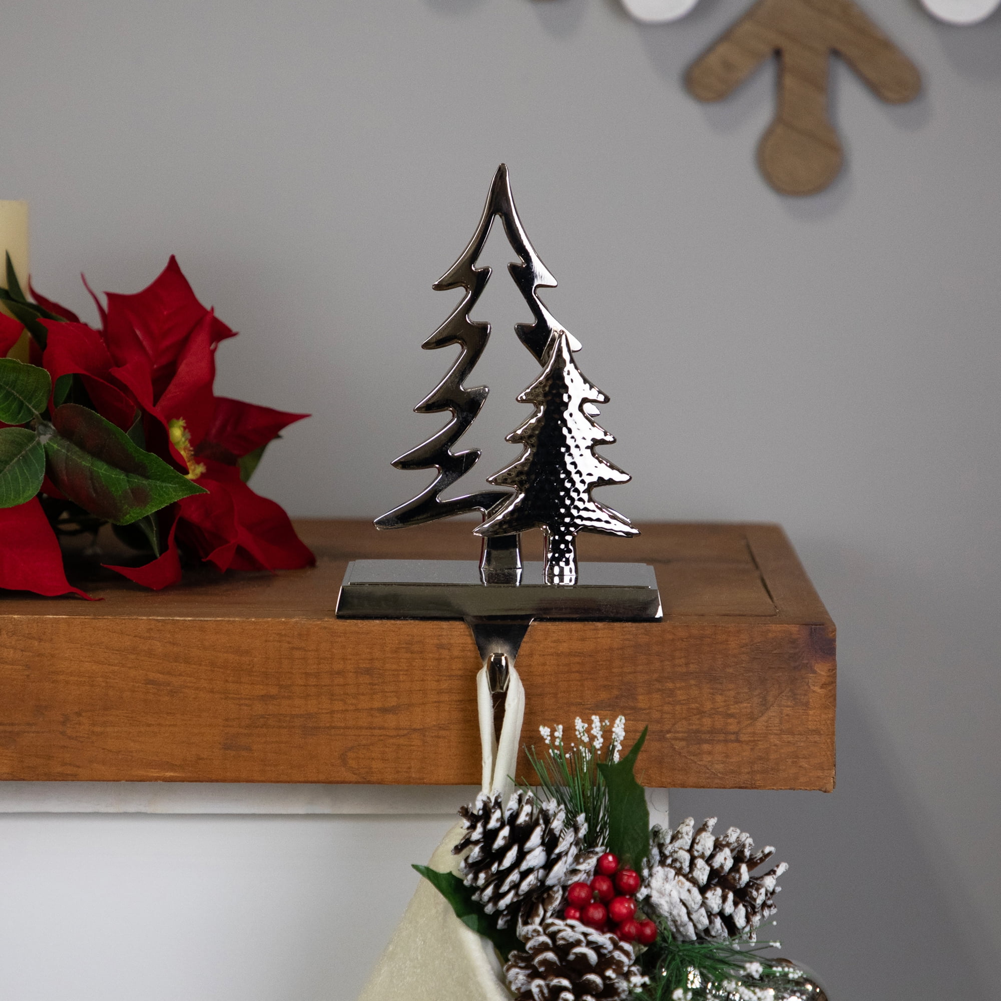 Northlight Double Pine Tree Christmas Stocking Holder - 7"