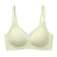 thumbnail image 2 of Amidoa T-Shirt Bras for Older Women Wire-Free Green Pullover Push-up Solid Bra Women's Lingerie L, 2 of 4