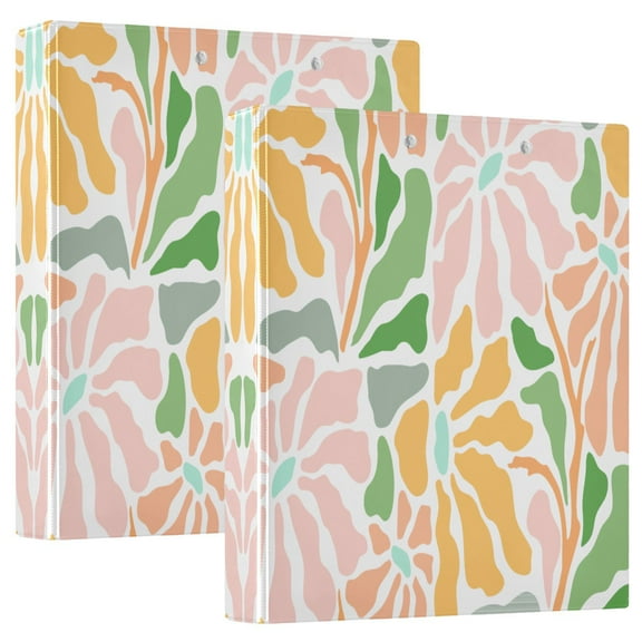 Waterproof PVC Round Ring Binder - D-Rings Clipboard, 200 Page Capacity (1 or 2-Pack), Ideal for Office , Home and School，Floral