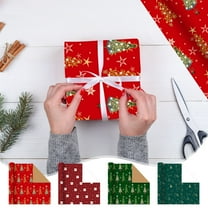 Christmas Gift Wrapping Paper, Gift Boxes for Children Christmas Tree Gift Pile Bouquet Vintage Kraft Handmade Wrapping Paper