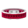 4.75 CT Minimal Baguette Cut Created Ruby Eternity Band Ring, 14K White Gold, US 9.50