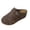 Brown, variant on Chunky Platform Clogs for Women Vintage Closed Toe Backless Mules with Buckle & Rivets, Retro Suede Slip On Summer Sandals, Comfortable Chunky Sole Beach Pool Slides