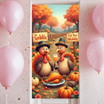 thumbnail image 2 of Autumn Theme Thanksgiving Banner Cartoon Turkeys Pumpkin Design Festive Decoration for Family Gathering Holiday Party, 2 of 8