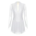 thumbnail image 3 of Jowowha Ice Skating Dress For Women Long Sleeves Roller Skating Gymnastics Leotard Competition White XXL, 3 of 7
