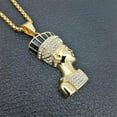 thumbnail image 2 of Hip Hop Egyptian Queen Nefertiti Pendant Necklaces for Women Jewelry 14K Yellow Gold Jewellery, 2 of 5