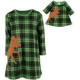 thumbnail image 2 of Leveret Girl and Doll Cotton Dress Reindeer Plaid 10 Year, 2 of 3