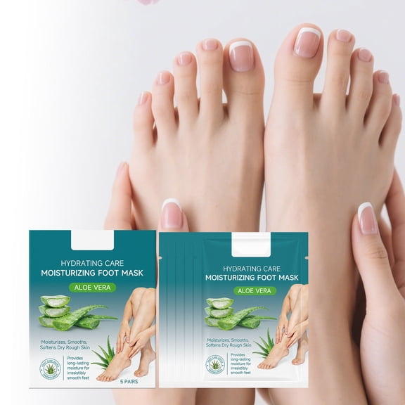 Kieccall Soft & Smooth Gentle Peeling Foot Mask ,Aloe Vera Foot 5 Pairs pack