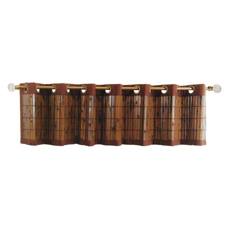 Tortoise Shell Mix - Versailles Tortoise Shell Bamboo Grommet Top Valance - 72W x 12H in.