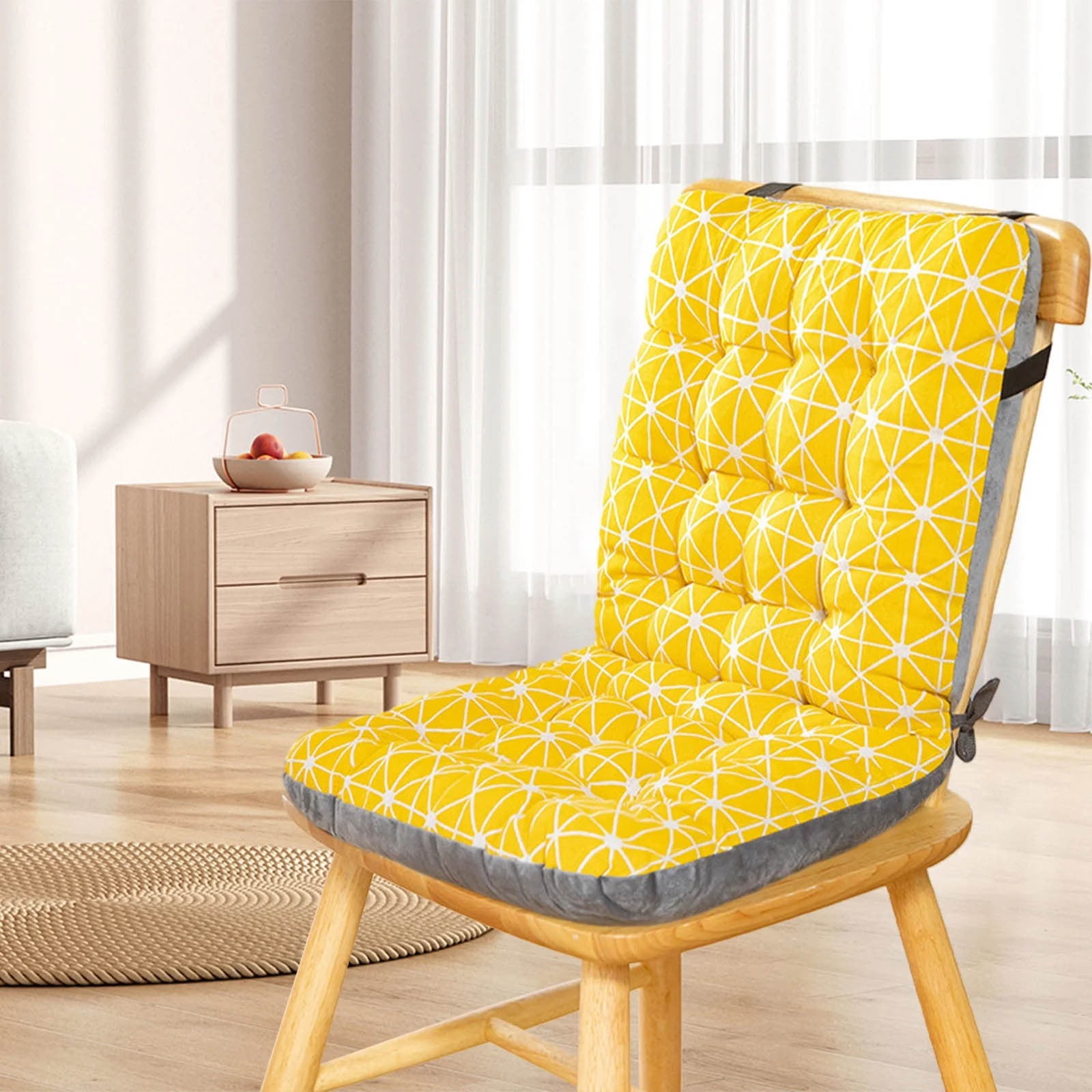 Indoor Outdoor Chair Pads Cushion, High Back Chair Cushions, Dining -Kitchen -Office Chair Seat Cushion with Ties Thickened One-Piece Outdoor Indoor Furniture Chair Seat Cushion