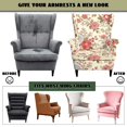 thumbnail image 6 of HUISEFOR Wing Chair Slipcovers, Stretch Wingback Chair Covers, Anti‑Slip & Wear‑Resistant, Easy Installation, Wrinkle Resistant, Furniture Protector for Living Room, Pink‑Red Wildflower, 6 of 7